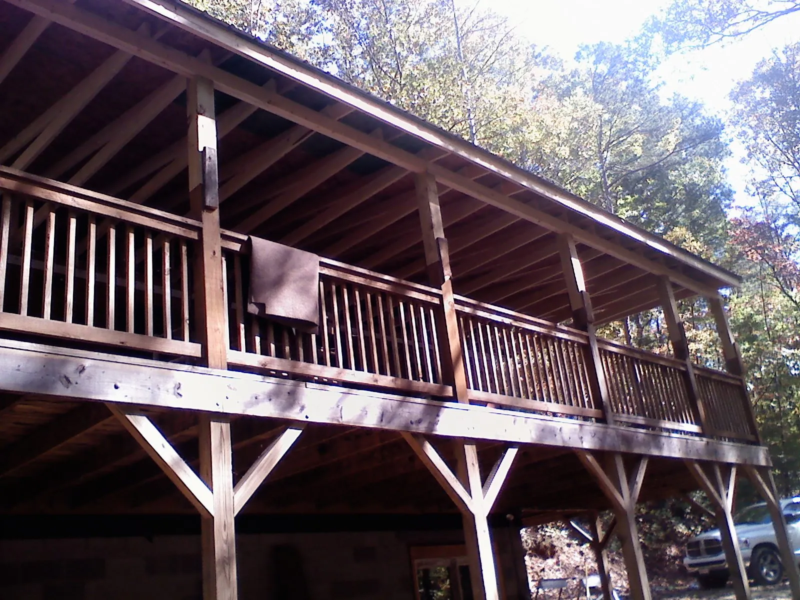Timber framing under a new elevated porch and deck — Roof Leak Repair in Gunlock by Roofing Brothers